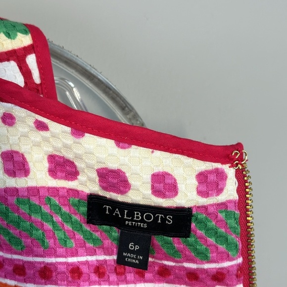 Talbots Sleeveless Textured Floral Sheath Dress Size 6P - Picture 13 of 13